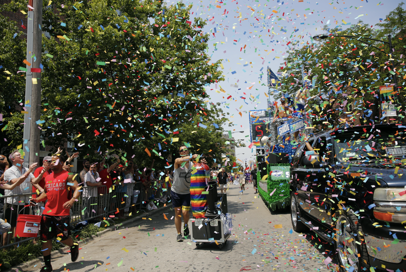 Pride parade scene
