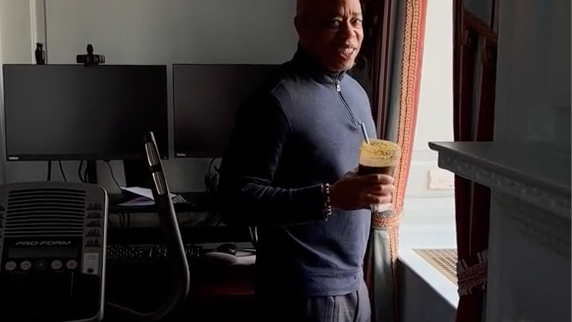 WATCH: Adams blends smoothie to Beyoncé at City Hall in 1st TikTok video