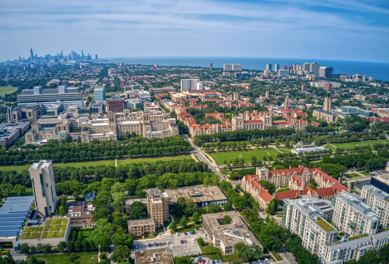 aerial view of U of C