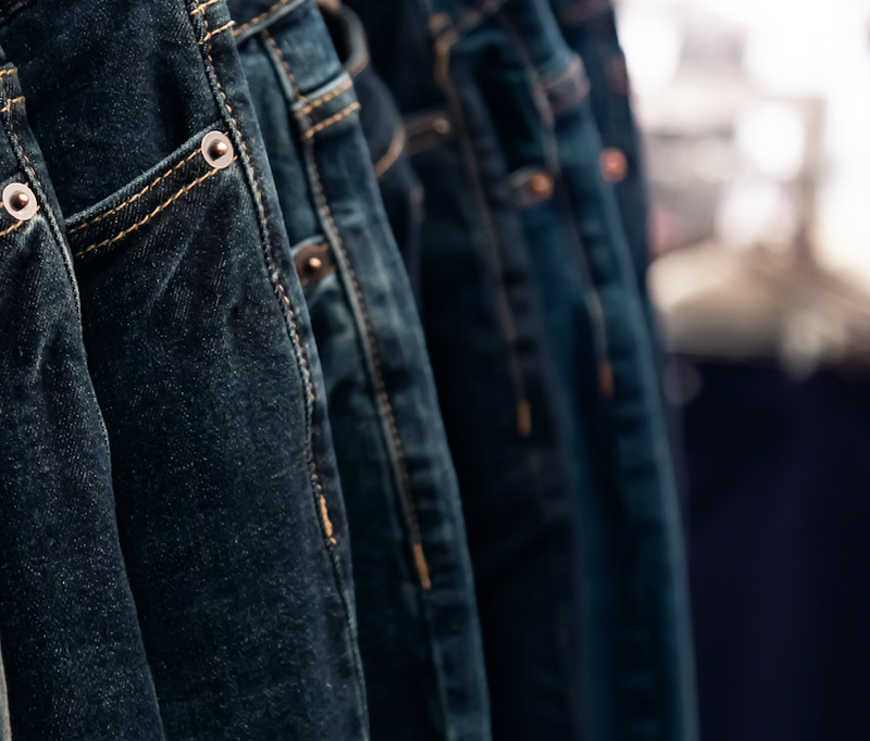 jeans on rack