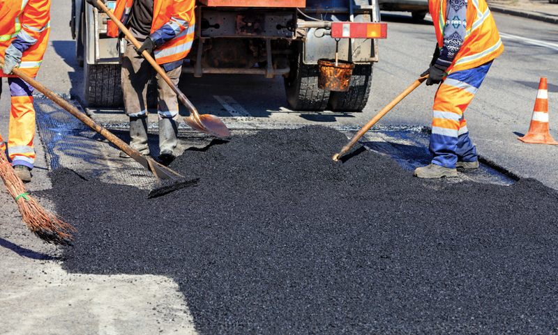 asphalt laid on street