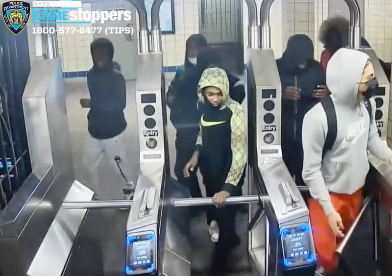 Police said surveillance video shows the suspects leaving the station