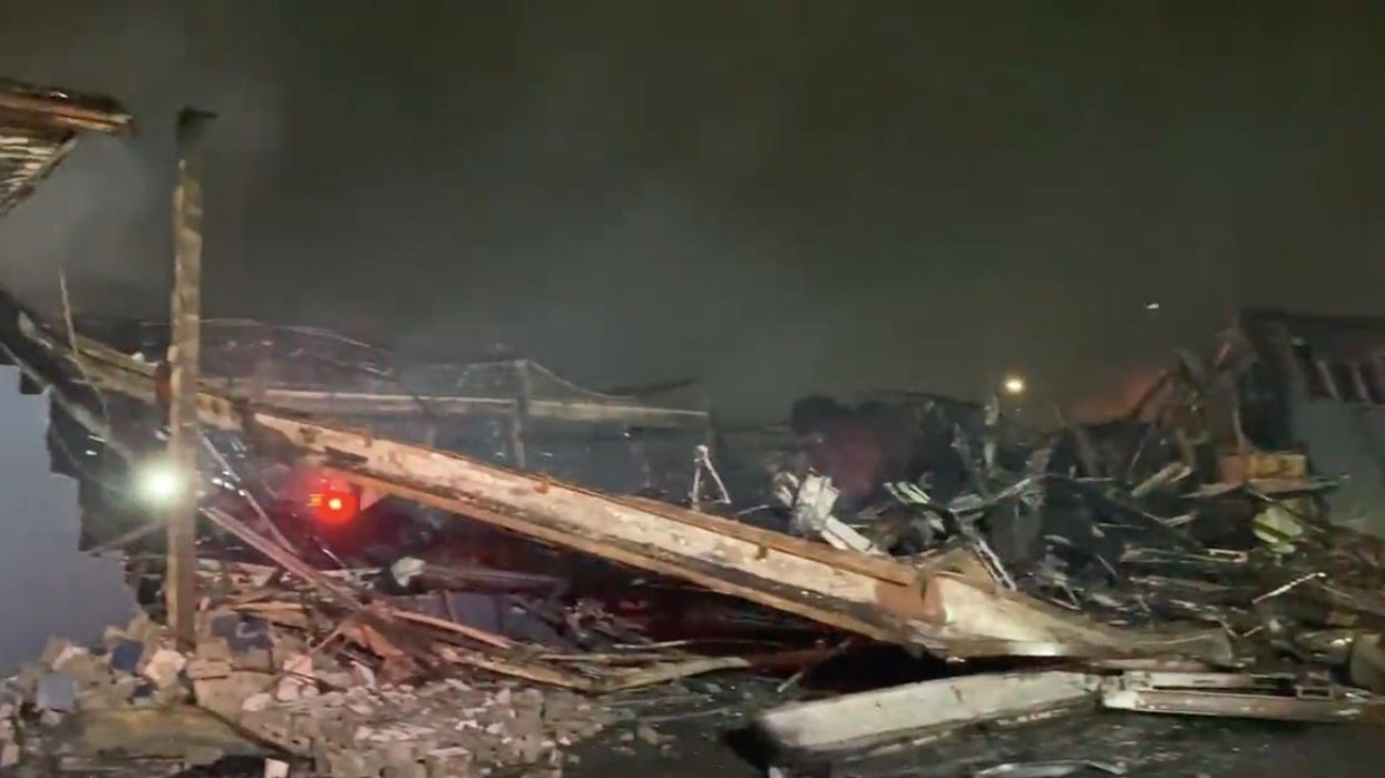 Downriver residents ordered to stay inside over chemicals as firefighters battle massive warehouse fire