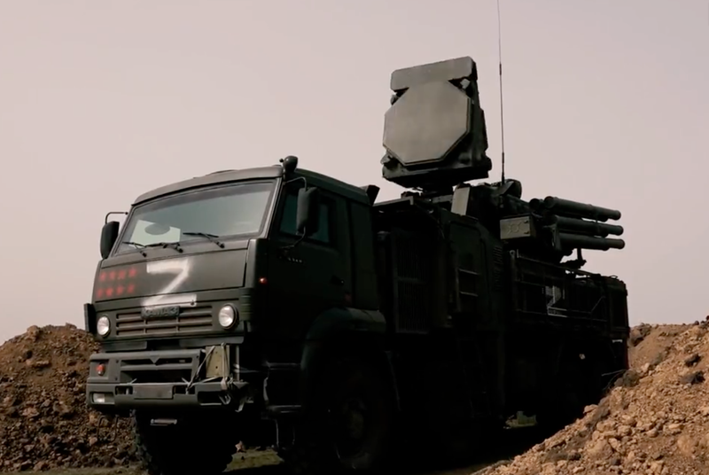 A Pantsir air defense missile system belonging to the Russian military