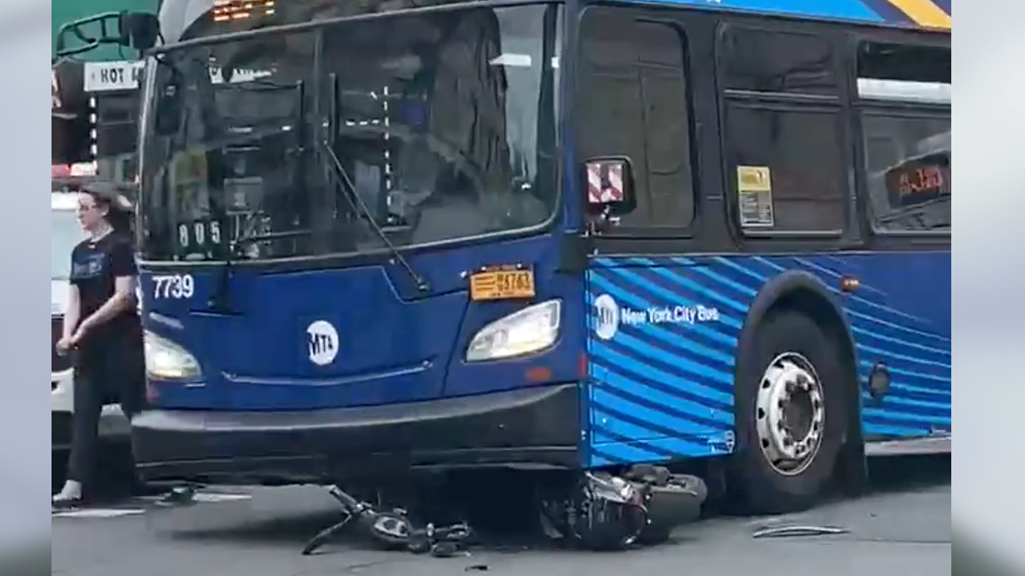Moped rider, 15, seriously injured after striking MTA bus in Queens: police
