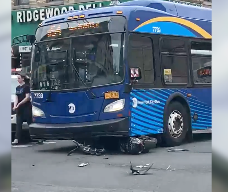 A 15-year-old boy is in serious condition after he struck an MTA bus while on a Moped in Queens on Tuesday afternoon, police said.
