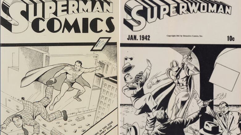 Collector parts with 4 rare comic book creations from the dawn of superheroes