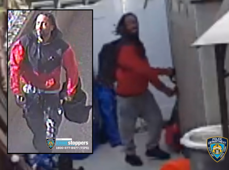 An image (inset) shows the suspect during the home invasion. Surveillance footage (right) shows the suspect breaking into a shed, police said