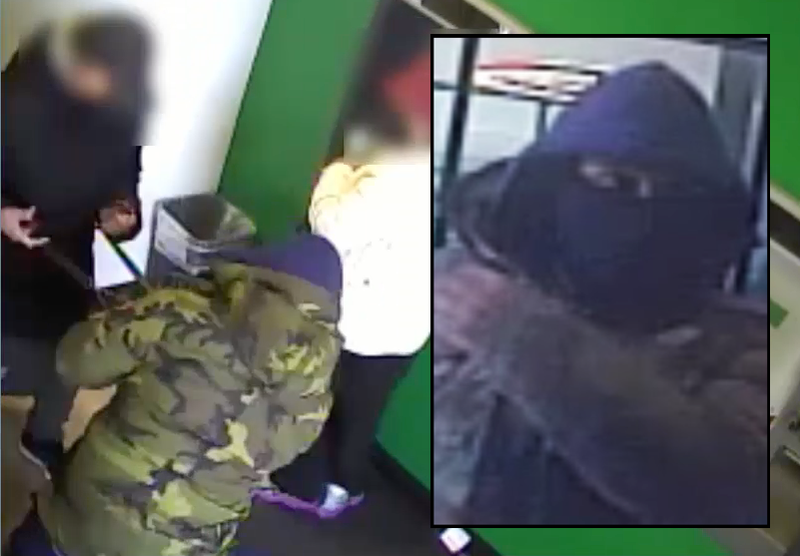 An ATM camera captured the suspect moments before the robbery