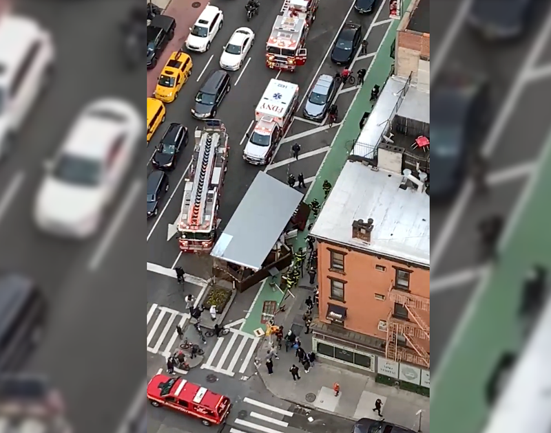 The FDNY said two people suffered minor injuries in the crash