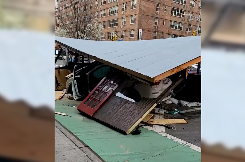 The driver reportedly suffered a minor medical episode and crashed into the shed around 6 p.m
