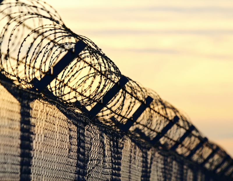 exterior of prison, fencing