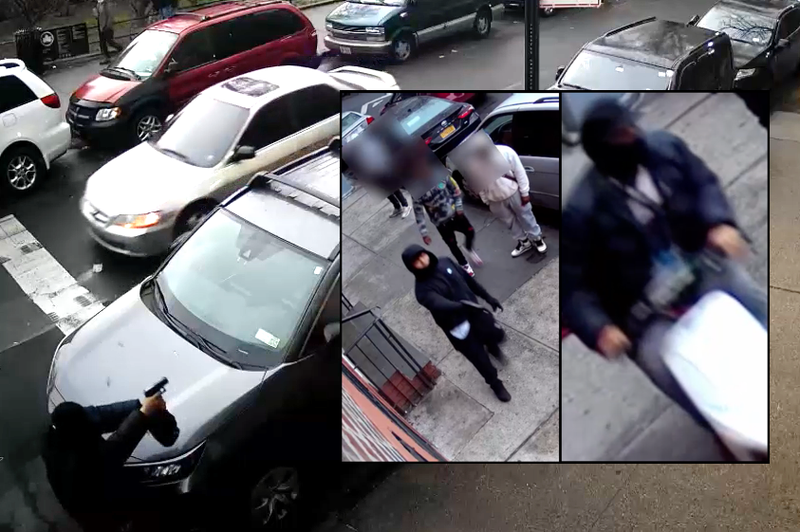 Police are looking for two men who got into a shootout in the Fordham Manor section on Tuesday