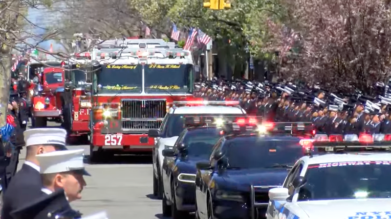 Hundreds of FDNY members lined the streets of Belle Harbor to pay their respects