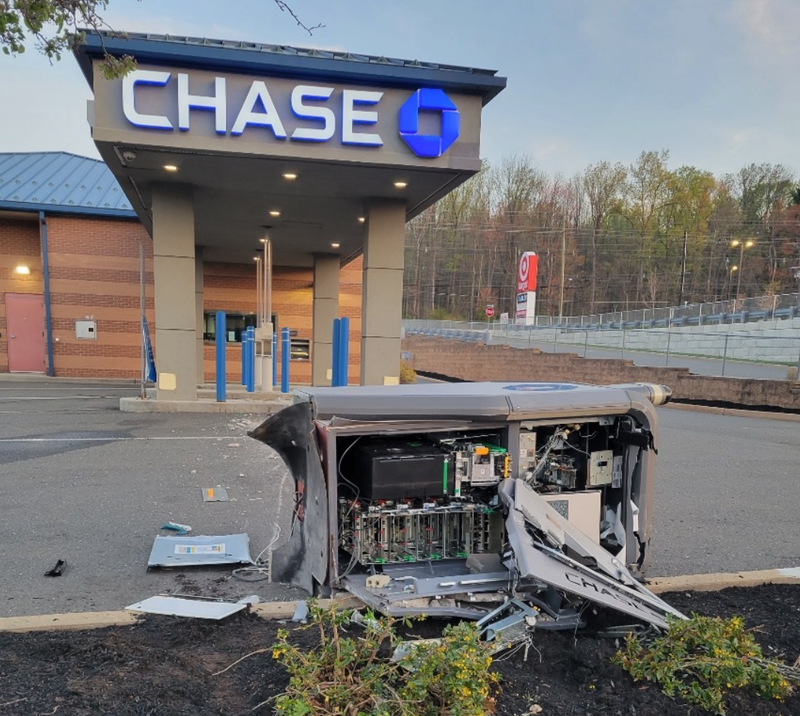 South Brunswick Police are searching for the thieves who yanked an ATM from a Chase Bank and stole thousands of dollars. 