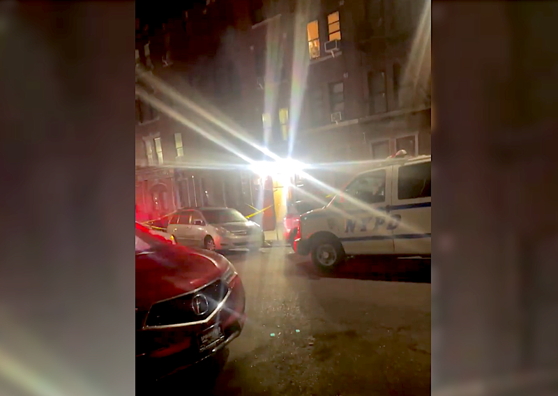 Video shows NYPD vehicles and police tape outside the apartment building on Sterling Place in Crown Heights