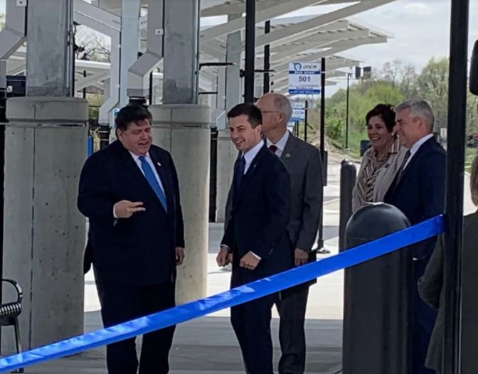 Transportation secretary at multi modal center