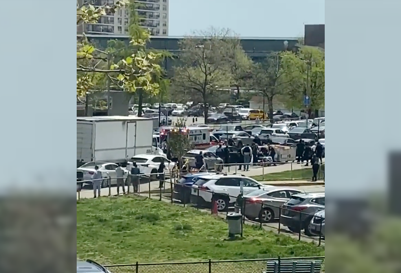 A heavy police presence was seen in the area after 1 p.m