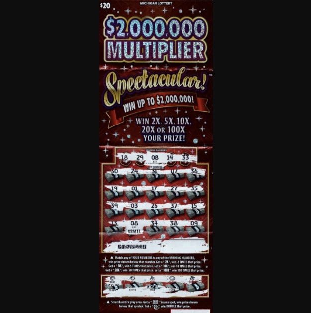 winning scratch-off lottery ticket