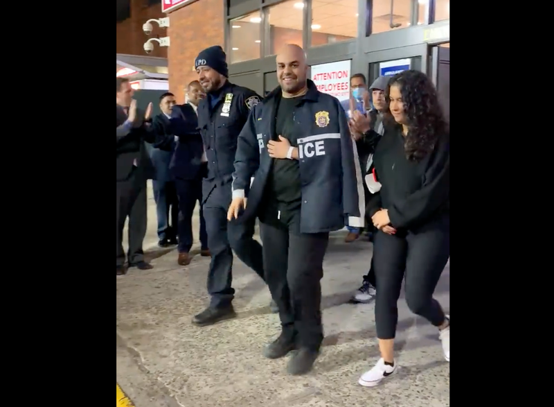 NYPD officer Dennis Vargas, 32, was released from Lincoln Hospital on Wednesday morning