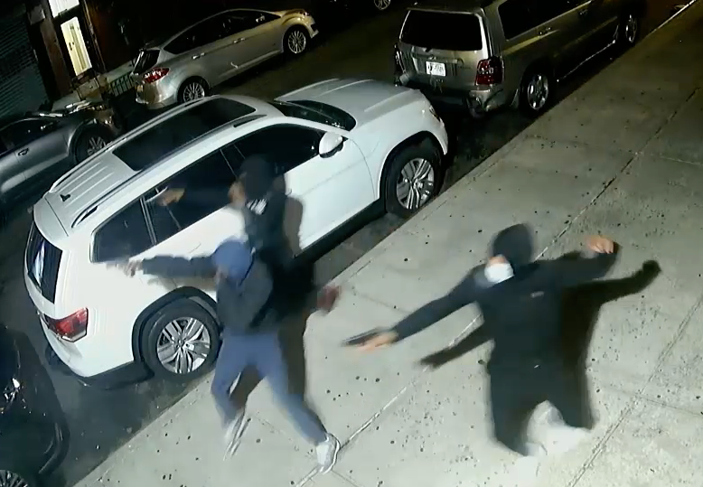 Police are searching for five suspects in Tuesday morning's shooting in Hamilton Heights