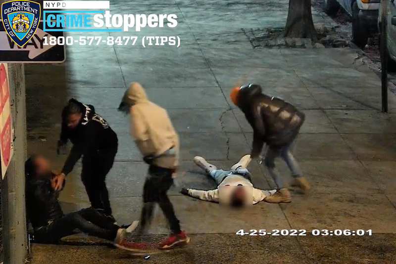 Two men were punched and body slammed to the ground in the first robbery