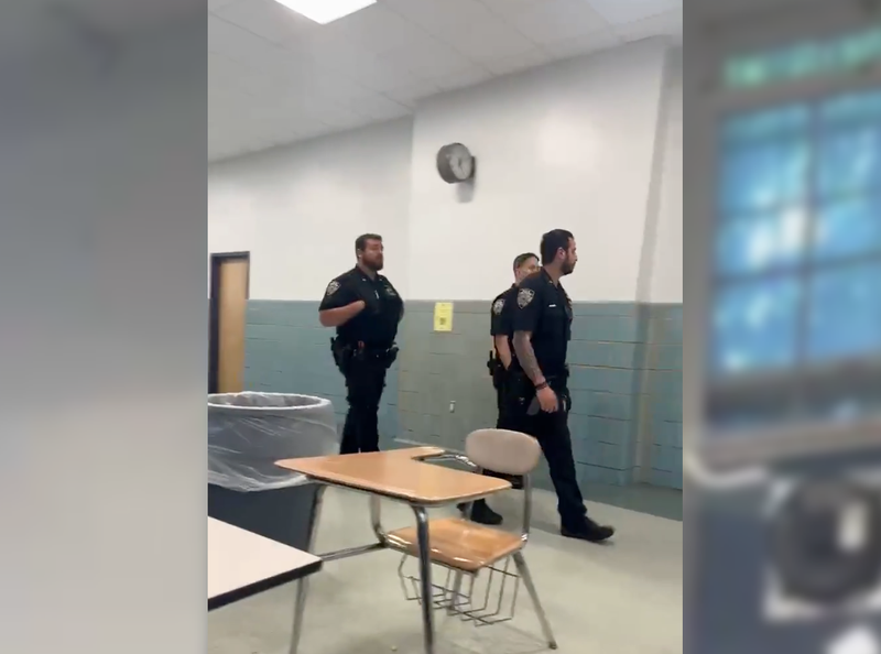 Police were seen at Fort Hamilton High School on Wednesday morning