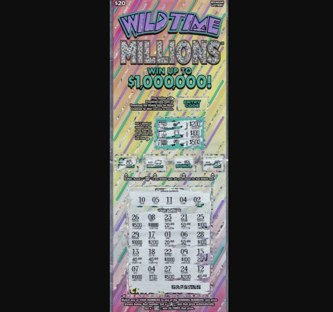 A winning scratch-off ticket