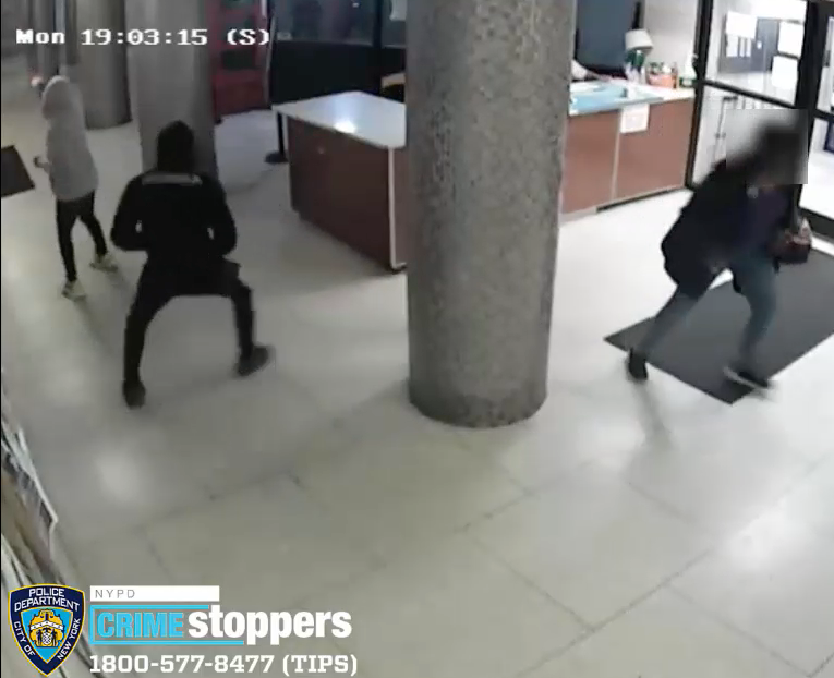 Video shows a resident rushing for cover and a person ducking behind a front desk as the shooter opens fire on the evening of May 16 in Coney Island