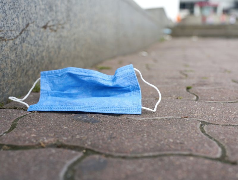 mask on ground