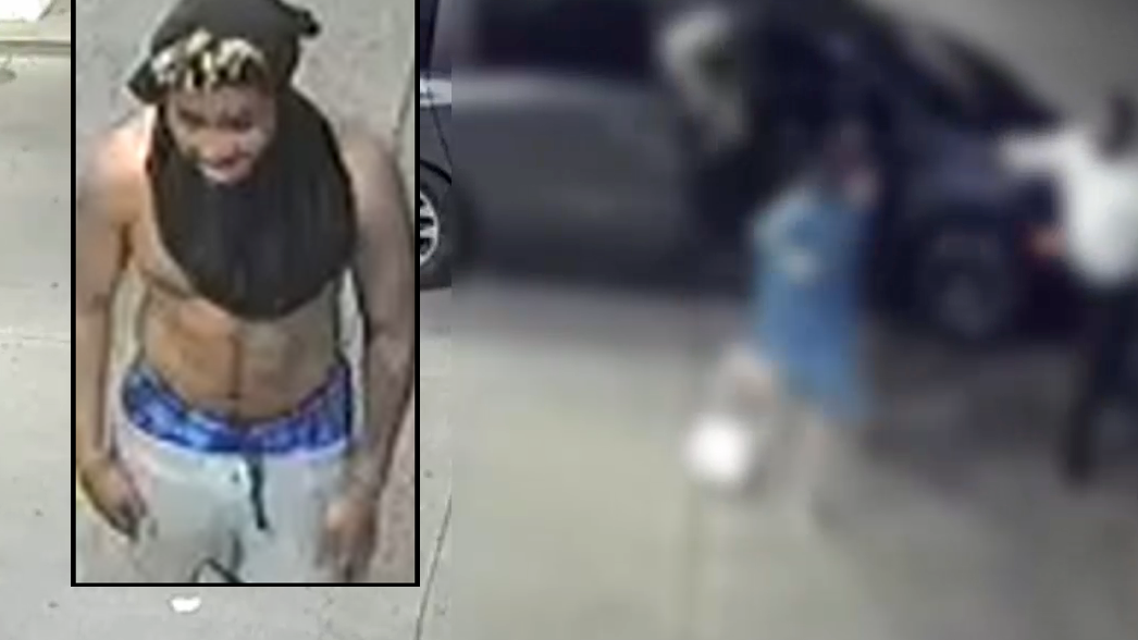 VIDEO: Shirtless thief hops in van at Brooklyn gas station, passengers flee