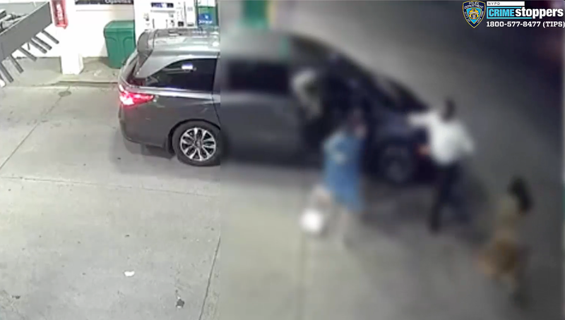 The NYPD released video Tuesday showing a man hopping in a minivan in Bensonhurst as passengers flee for safety