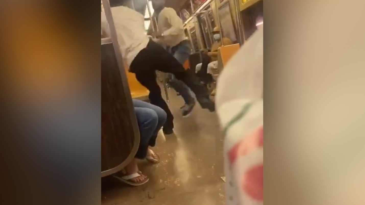 VIDEO: Men get into 'scary' minutes-long slugfest on Manhattan subway train