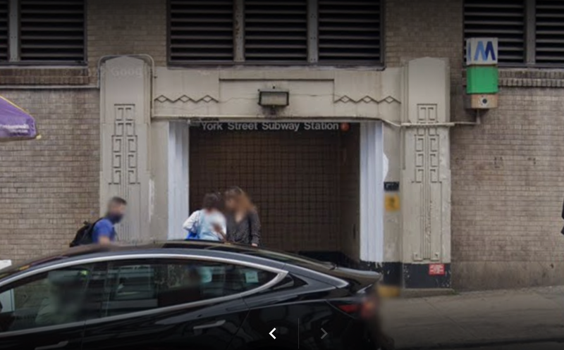 York Street F train station where stabbing occurred