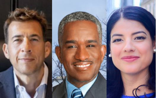 Alexi Giannoulias; David Moore; Anna Valencia.