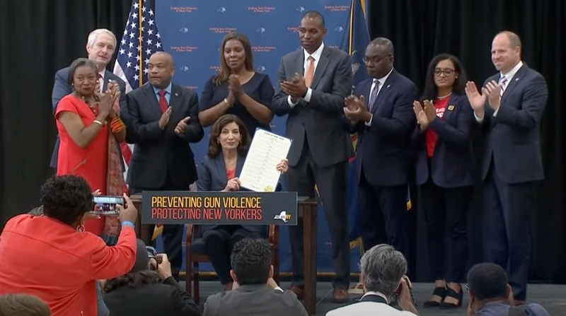 Gov. Hochul signed a package of 10 gun reform bills on Monday in the Bronx