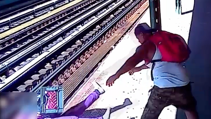VIDEO: Man throws woman onto Bronx subway tracks in unprovoked attack; suspect sought