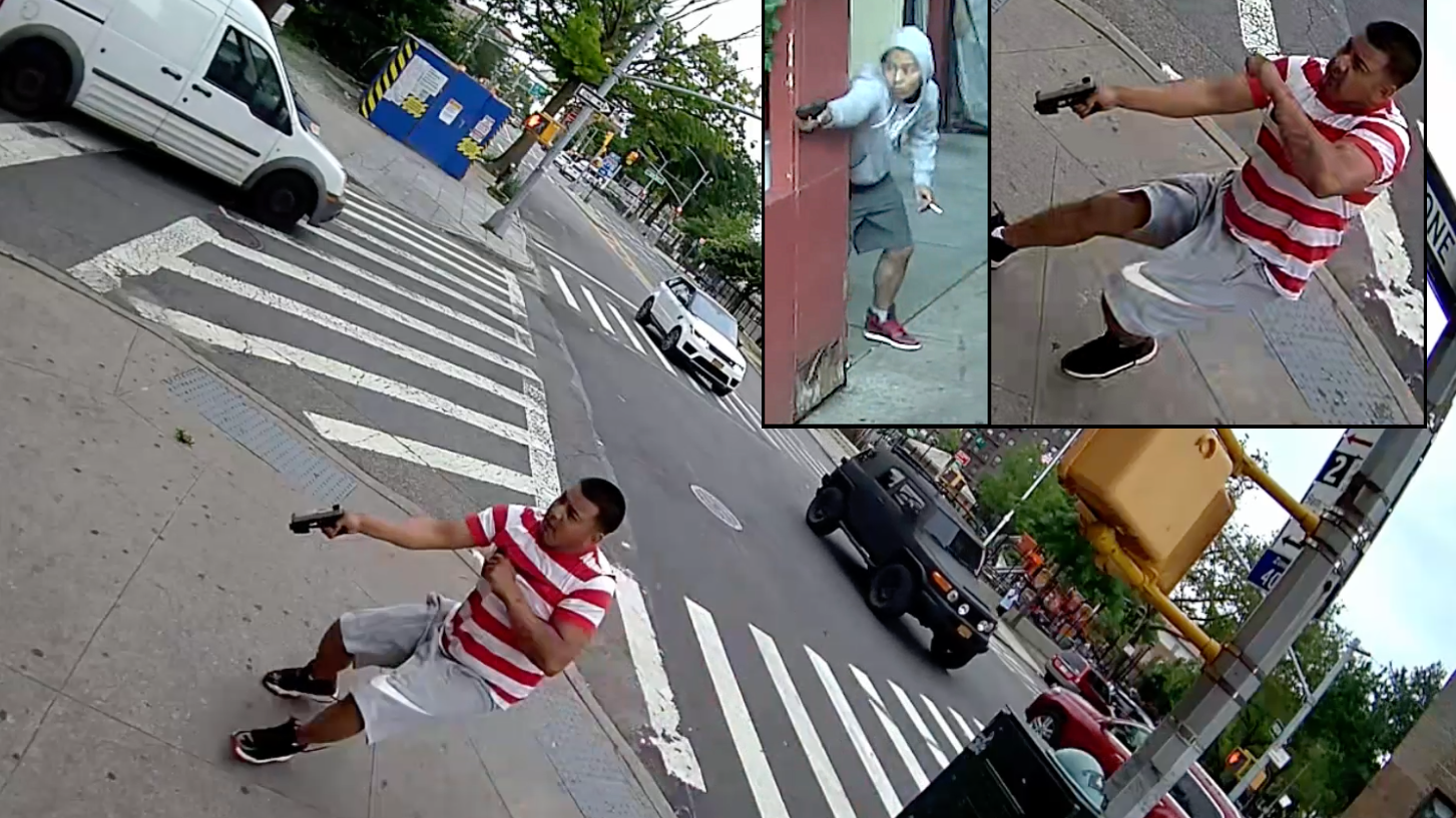 VIDEO: Bullets fly near Queens playground as men get into afternoon shootout