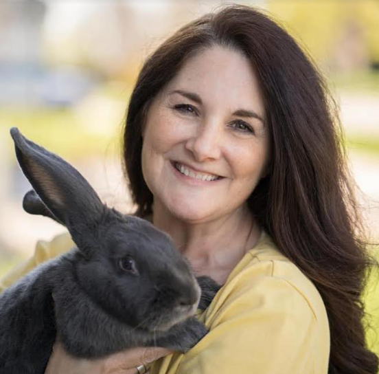 Kim White with rabbit