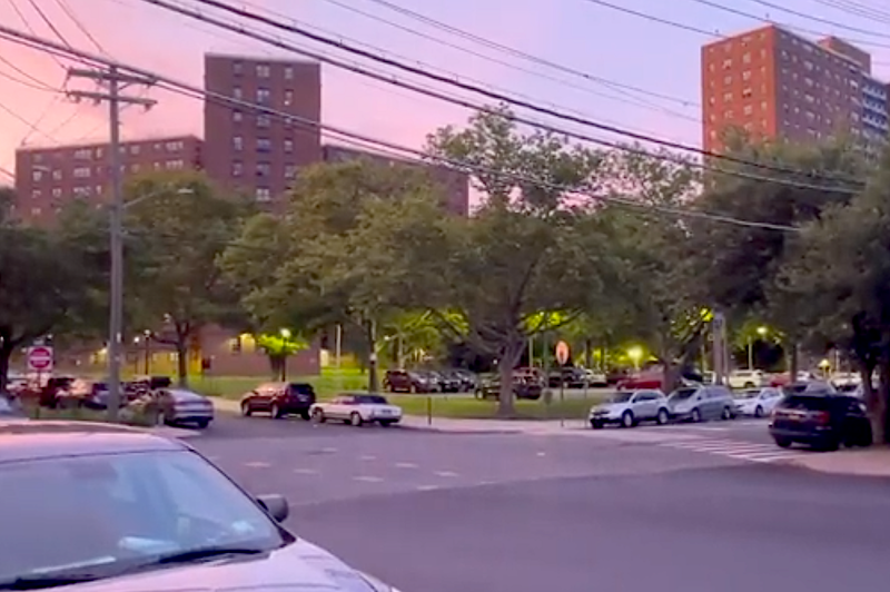 The boy was found standing barefoot on a street corner at the Castle Hill Houses on Monday night