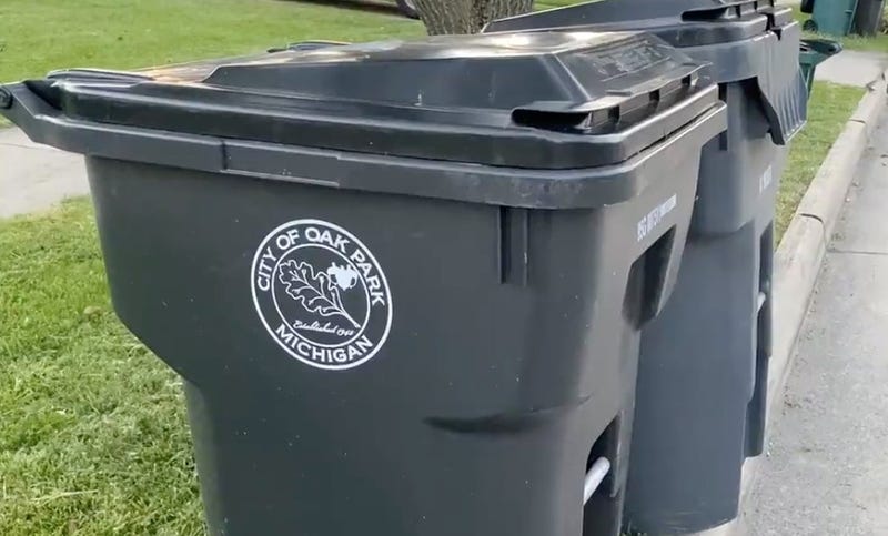 Oak  Park trash cans 
