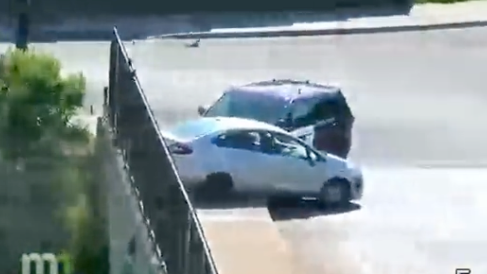 WATCH: Car chase on I-94 ends in wreck