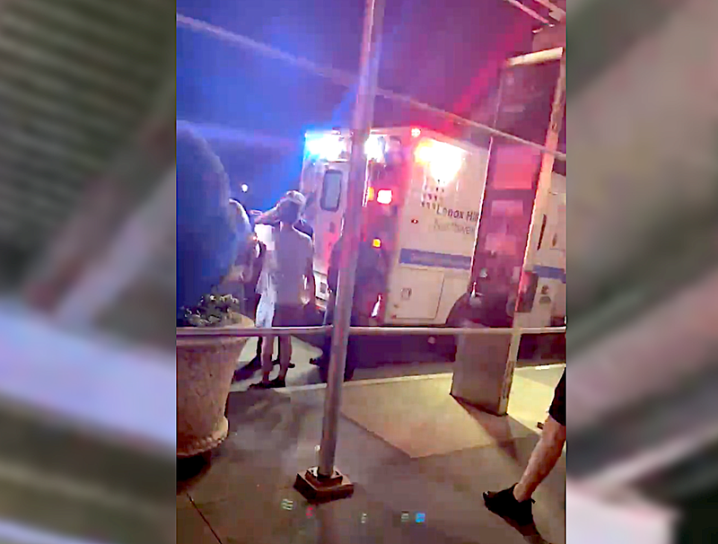 NYPD officers and paramedics were seen outside the 81st Street–Museum of Natural History station following the stabbing around 11:30 p.m. Sunday