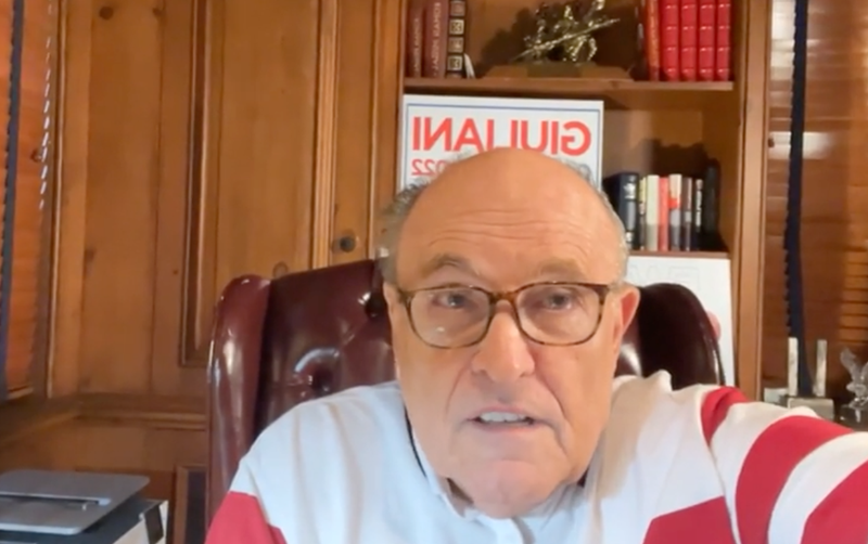 "I got hit on the back, as if a boulder hit me," Giuliani said Monday, a day after he was smacked at a Staten Island ShopRite