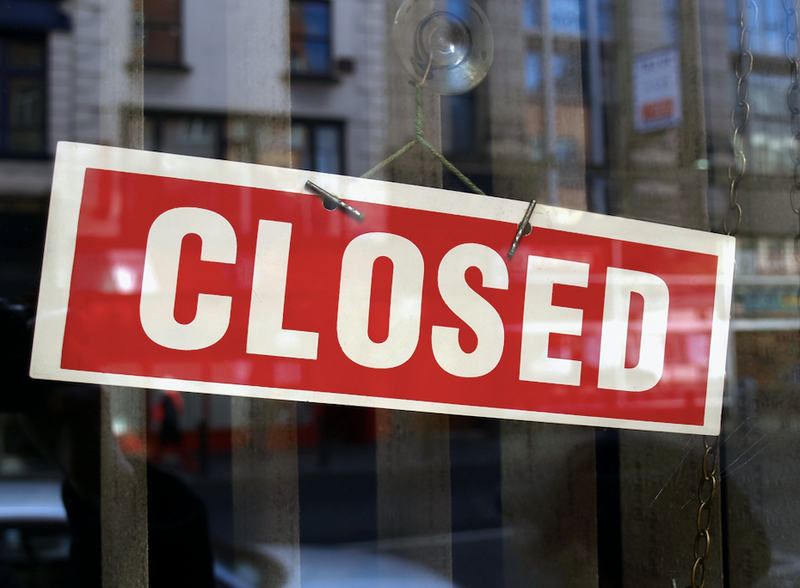 closed sign in window