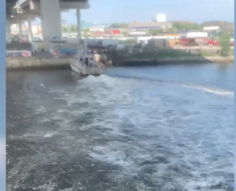 A person was rescued in Newtown Creek on Friday afternoon.