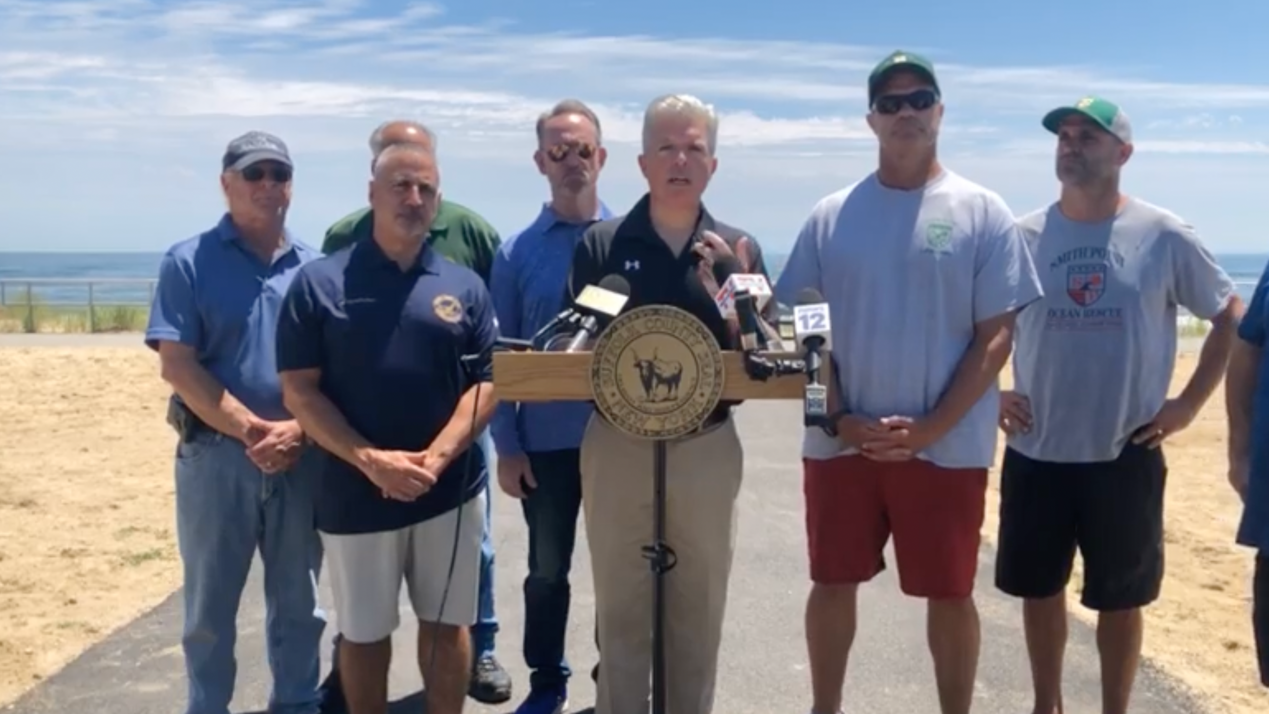 2 LI beaches closed after lifeguard acting as a victim in training exercise is bitten by shark