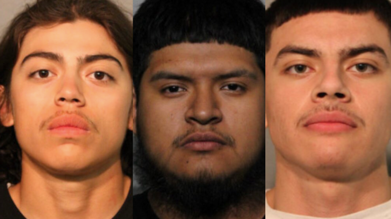 Trio accused of throwing fireworks at police vehicles