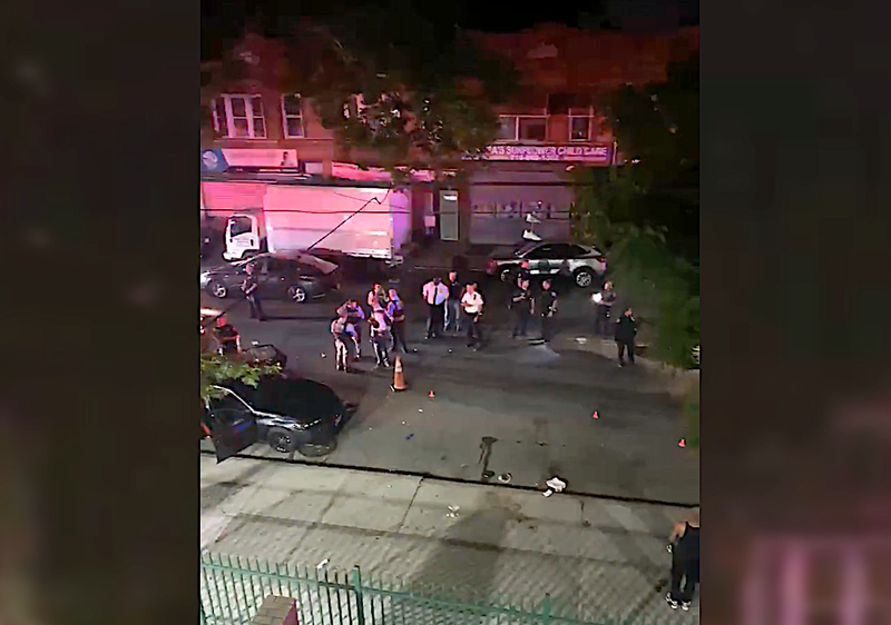 The scene of the fatal shooting in South Jamaica on Wednesday night