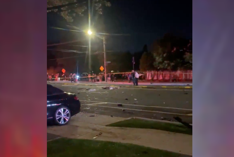 The crash left debris scattered over the roadway Sunday night. Two teens were pronounced dead at the scene, while a third died at a hospital